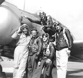 Doll on the wing, Whitten, Howard, Bosworth, and LTjg Clayton on the ground