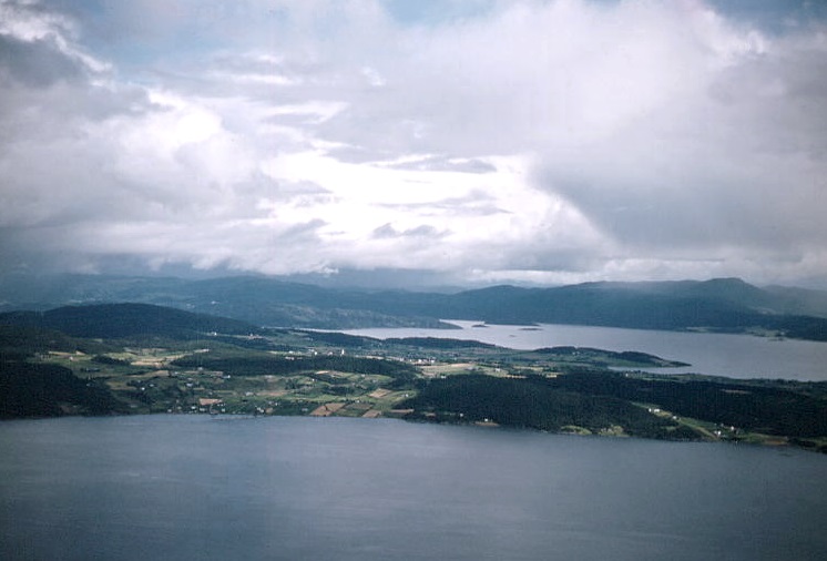 Scene from the air around Trondheim Fjord.