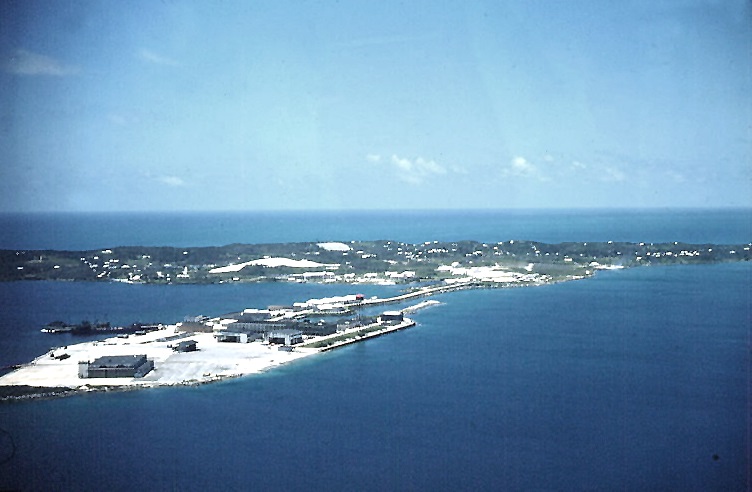 Naval Station Bermuda, 1952, as viewed from a passing PBM
