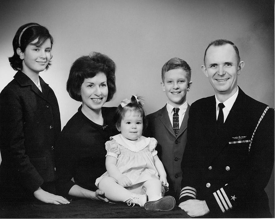 The Wilbur Family in “The Land of Ice and Fire”  U. S. Naval Station, Keflavik, Iceland    (while Harley was Aide & Flag Secretary to RADM Ralph Weymouth,   Commander Iceland Defense Force and Commander Fleet Air Keflavik                Kimberly (11), Althea, Gwenan (1), Russell (9), Harley                  1965