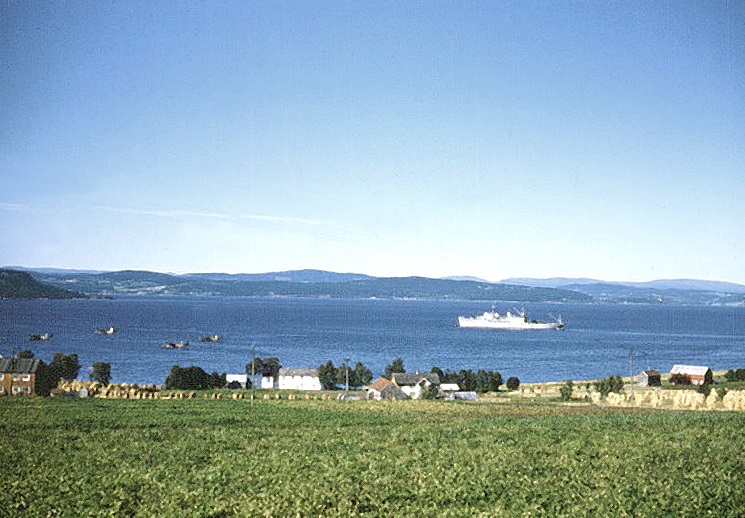 Skogn, Norway: USS Currituck and PBMs at anchor